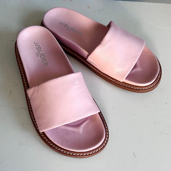 J/SLIDE slides size 6 pink leather flats Rocket - Picture 6 of 10